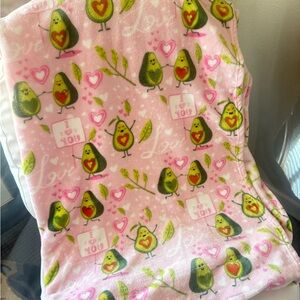 Pink Avocado Love Blanket